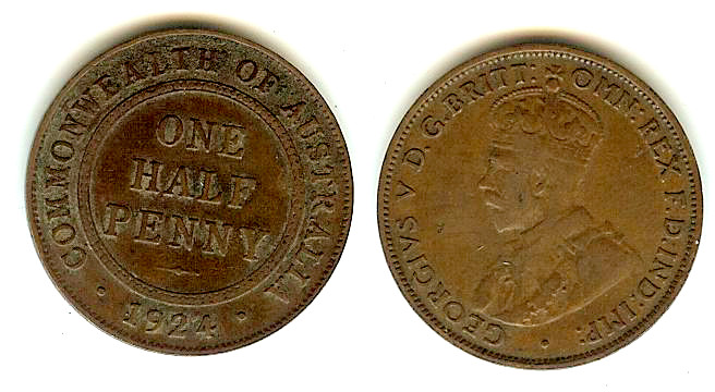 Australien Demi penny 1924 TB+
